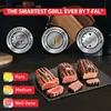 Stainless Steel Electric Grill 4 Servings 6 Automatic Cooking, Intelligent grilling rare to well-done,Nonstick Removable Plates 2