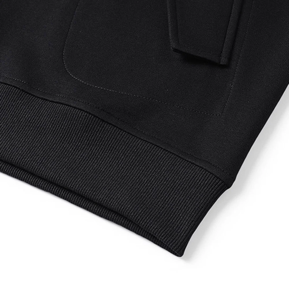 

High Quality Men Hoodie Sweatshirts Autumn Long Sleeve M-4XL Oversized Pocket Pullovers Slight Stretch Solid Color