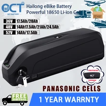 Li-ion Electric Ebike Battery 36V 48V 20Ah 52V Hailong Panasonic 18650 Cells Rechargeable Battery Pack 40A BMS 500W 750W 1000W