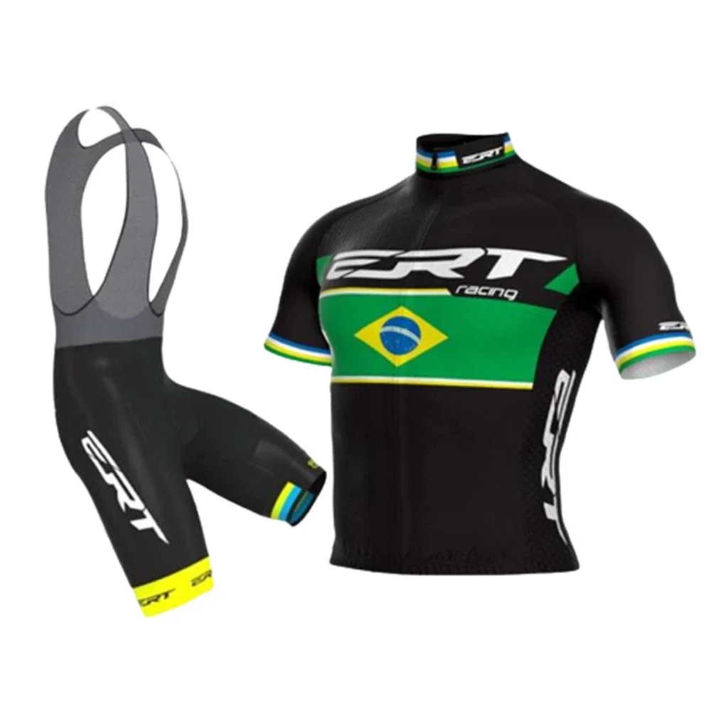 

Brazil Racing Cycling Jersey Set Summer Men Short Sleeve Clothing Breathable Bicycle Shirts Bib Shorts Suit Mtb Bike Apparel