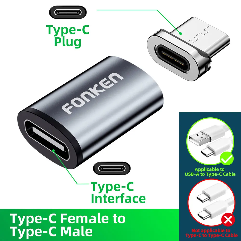 mobile phone cables Fonken Magnetic Cable Connector Mobile Phone Cable Adapter Micro USB Magnetic Tips Magnet Charger Plug Type C Magnetic Adapter android c type charger Cables