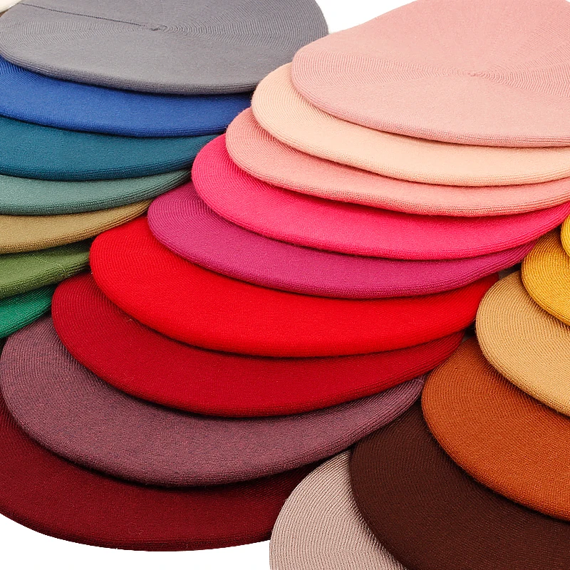 Hot Sale Geebro Women's Cashmere French Hat Causal Plain Knit Wool Soft Berets for Ladies Knitted Artist Beret Cap Hats_voghion.com
