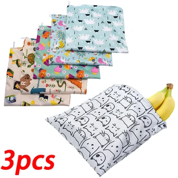 Sacs à collation réutilisables étanches en PEVA, sacs à sandwich, poudres d'emballage, sorties scolaires, S, M, L, 3 pièces 1