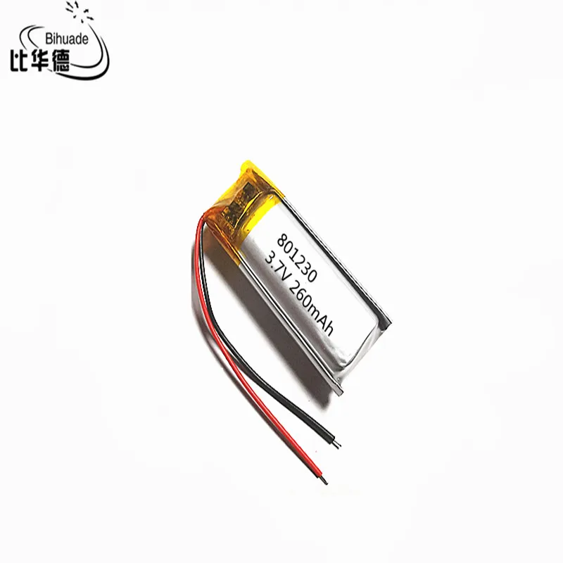 

144617 --- Liter energy battery 3.7V 260mah 801230 Lithium Polymer LiPo Rechargeable Battery LED GPS DVD Recording Pen Bluetoot