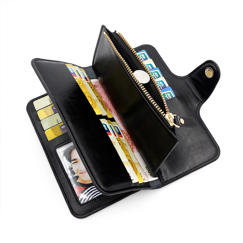 Long buckle women's wallet, zero wallet, multi-color card holder, mobile phone bag, handheld bag, card bag