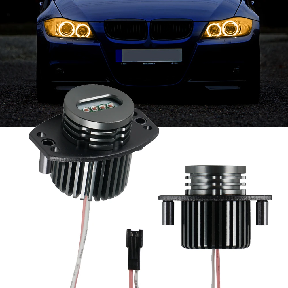 2pcs Angel Eyes Led Marker Lights Bulbs Canbus For Bmw E90 E91 E92 Lamp