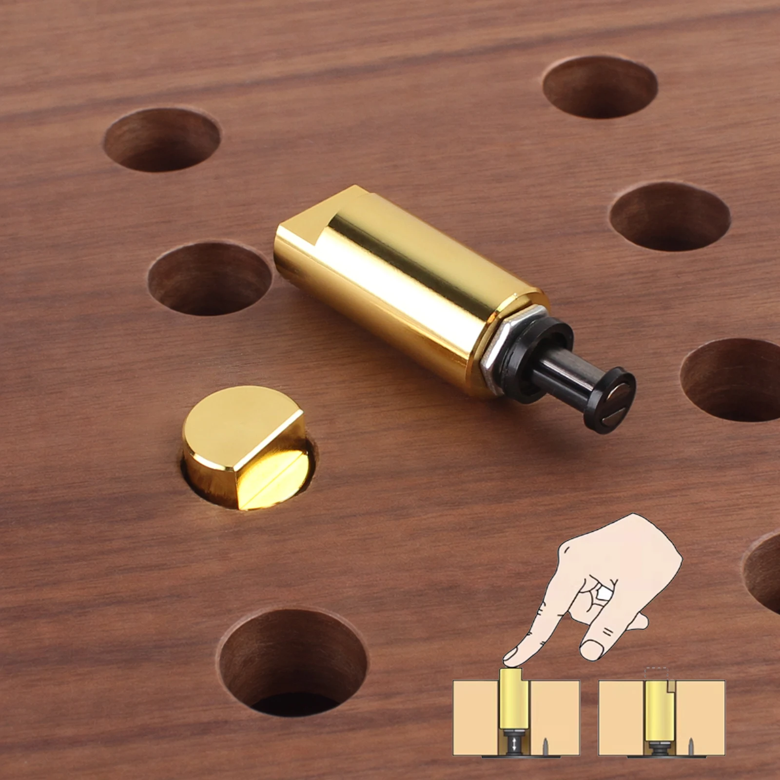 1 Stück Holzbearbeitungs-Tischklemme aus Aluminiumlegierung, Pop-Up-Arbeitsplatten-Anschlagbock, Hobelanschlagbock für 19/20mm Lochbohrungen, Holzbearbeitungs-DIY-Projekte
