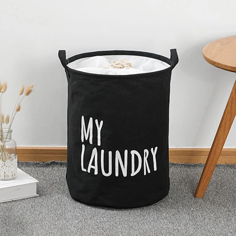 Home Laundry Basket Linen Cotton Foldable Laundry Hamper Waterproof Clothes Toys Organizer High Capacity Bathroom Storage Basket 1