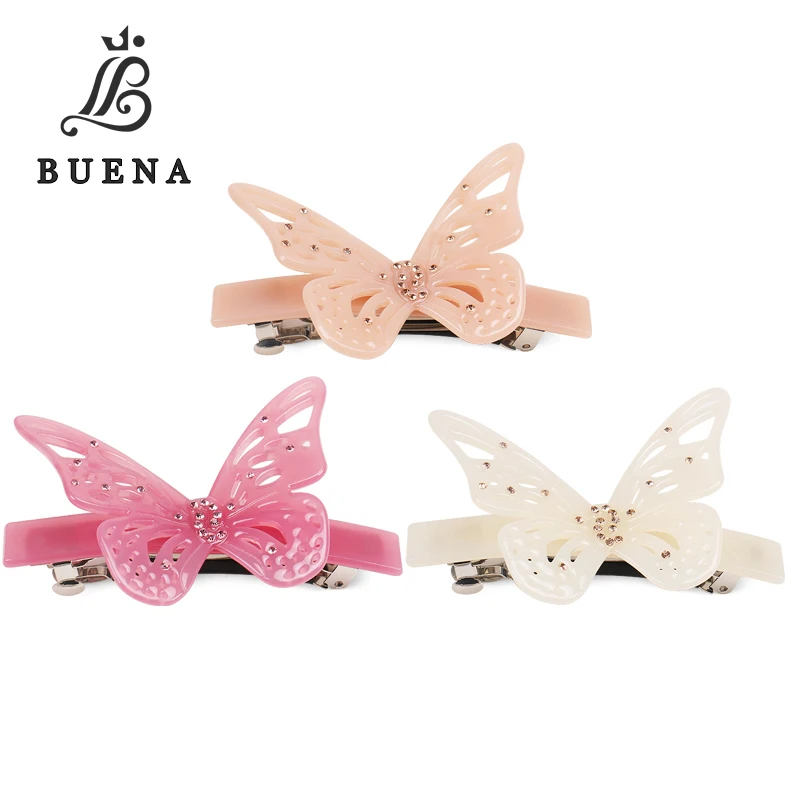 

Spread the Wings Butterfly Hair Clips Sweet Orange Color Acetate Butterfly Girls Barrette Clips