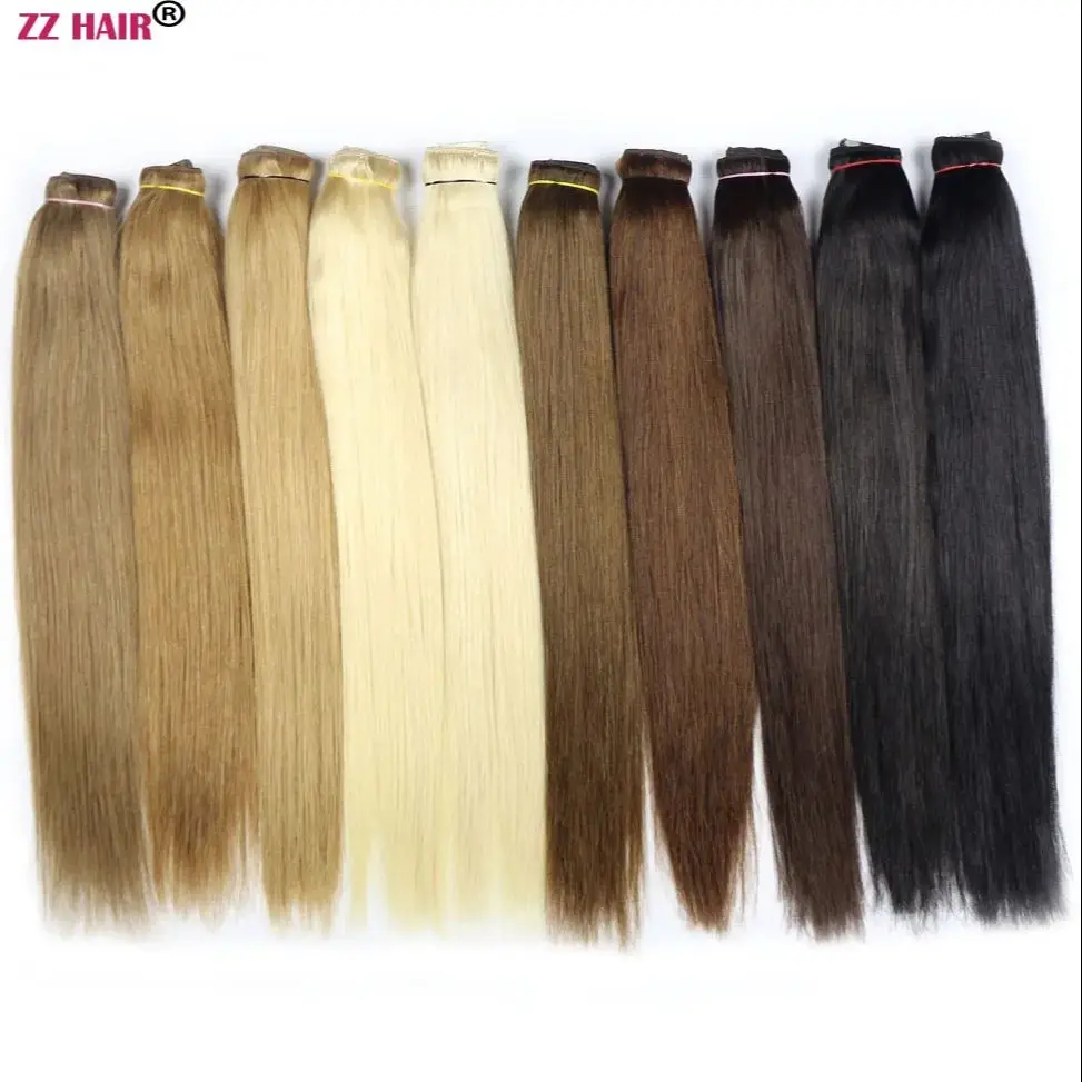 ZZHAIR Brazilian Human Remy Hair Extensions 16"-28" 1pcs Set 100g-200g One Piece 5 Clips in Natural Straight