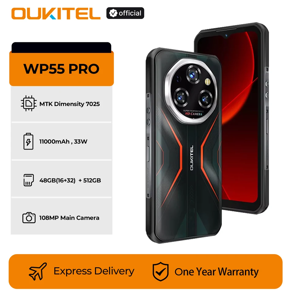 Oukitel WP55 Pro 5G Rugged Smartphone 48GB(16+32) +512GB 11000mAh Oukitel WP55 Pro 5G Rugged Smartphone 48GB(16+32) +512GB 11000mAh