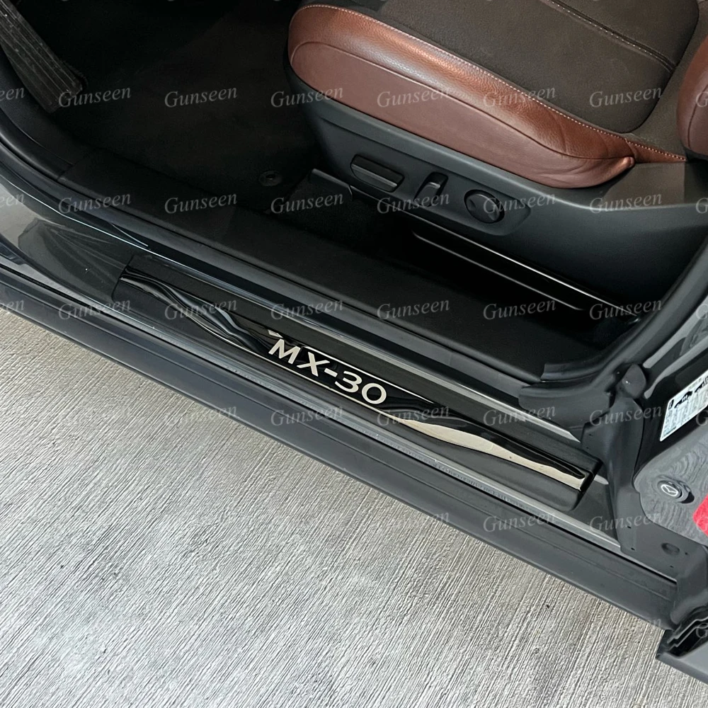 Car Accessories For Mazda MX 30 Door Sill Protector Scuff Plate Car Accessories Thresholds Pedal Auto Stickers Styling Trim
