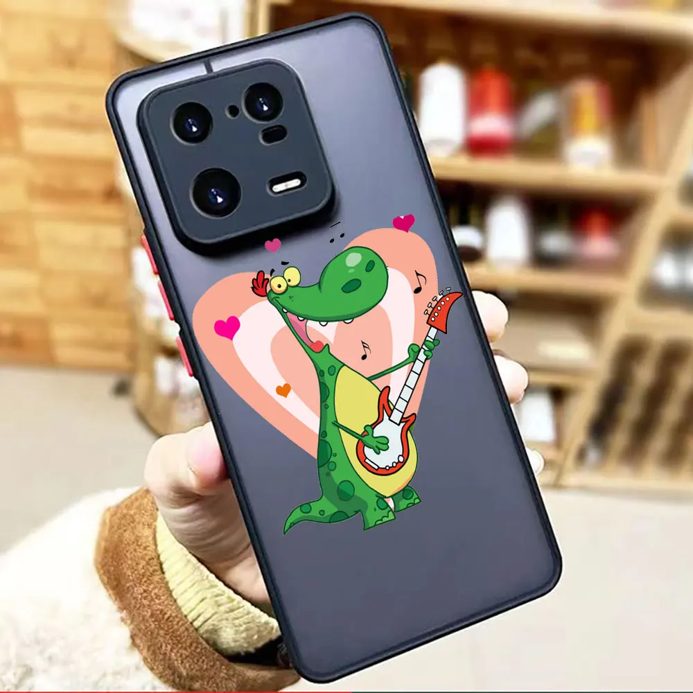 thumbnail image 1 of Funda mate para Xiaomi 13 12 12S 12T 11 11T 10 10T 10S 9 8 6X 5X PRO LITE 5G Funda Coque Shell cubierta lindo cocodrilo de dibujos animados, 1 of 5