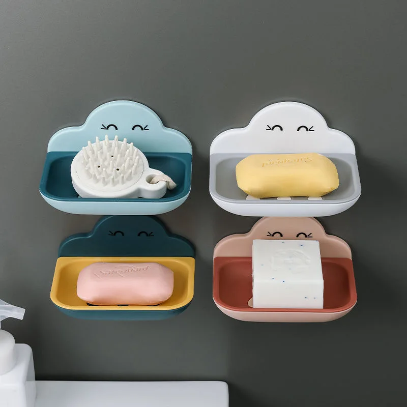 Wall Mounted Storage Rack Bathroom Shelf Perforation-Free Bathroom Kitchen Storage Basket Cosmetic Rack Home Organizer Tool