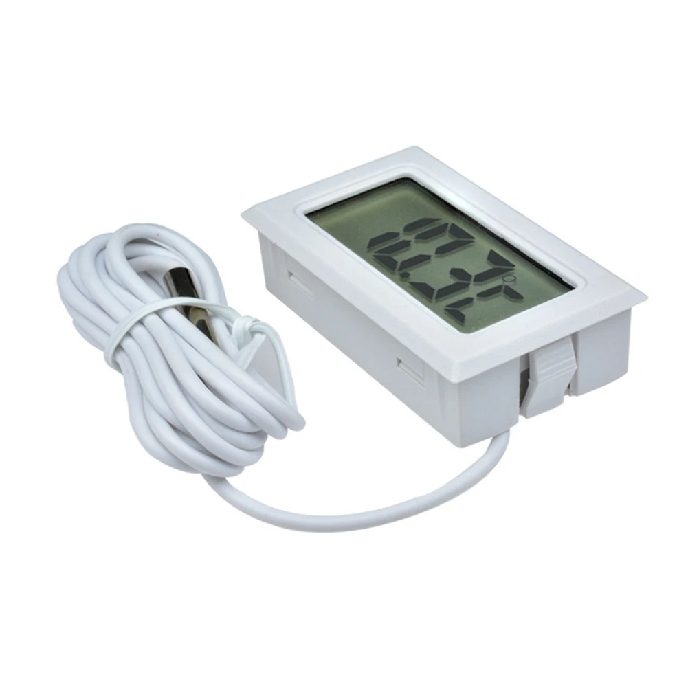 

Button Battery LCD Thermometer Black Digital Thermometer Hygrometer Probe Moisture-resistant. Temperature Control
