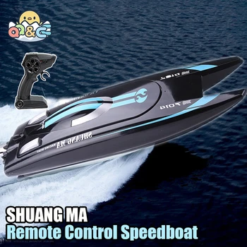 2.4G Remote Control Speedboat High Speed Racing Boat Waterproof Rechargeable Model Electric Radio  Control Gifts Toys for Boys 1