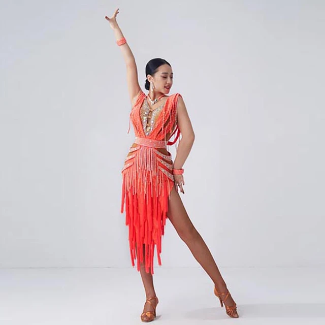 L-2060 nuova competizione di abiti da ballo latino per sala da ballo  nazionale importati abiti latino americani con frange in vendita -  AliExpress