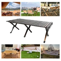 Folding Outdoor Table Camping Wooden Egg Roll Table 6