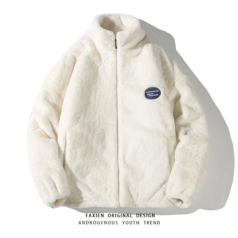

2023 Winter New Woolen Coat Cotton Coat Men's and Women's Thickened Cotton Coat Fur Coat