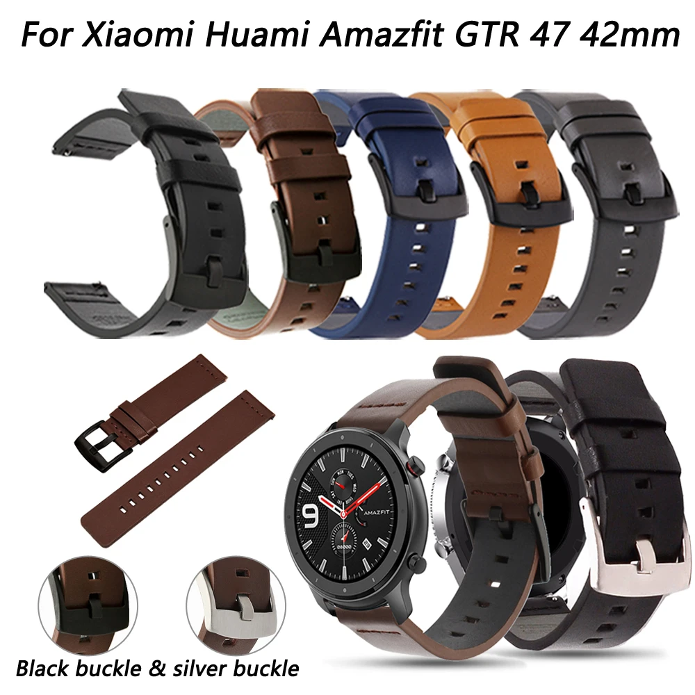 

20 22mm Leather Silicone Bracelet Strap For Amazfit GTR 47mm Smart Watch Bands for Xiaomi Huami Amazfit GTR 42mm 47mm Watchband