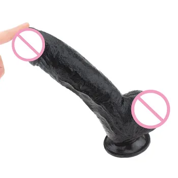 33*6.5CM Black Giant Huge Dildo Super Big Dick Anal Butt Large Dong Realistic Penis Female Masturbator Sex Toys For Women (13in) 6