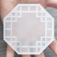 3 Sets DIY Quicksand Blank Card Brick Retro Geometric Shape Quicksand Mold Empty Plates Clear Acrylic Quicksand Blank Plate 2