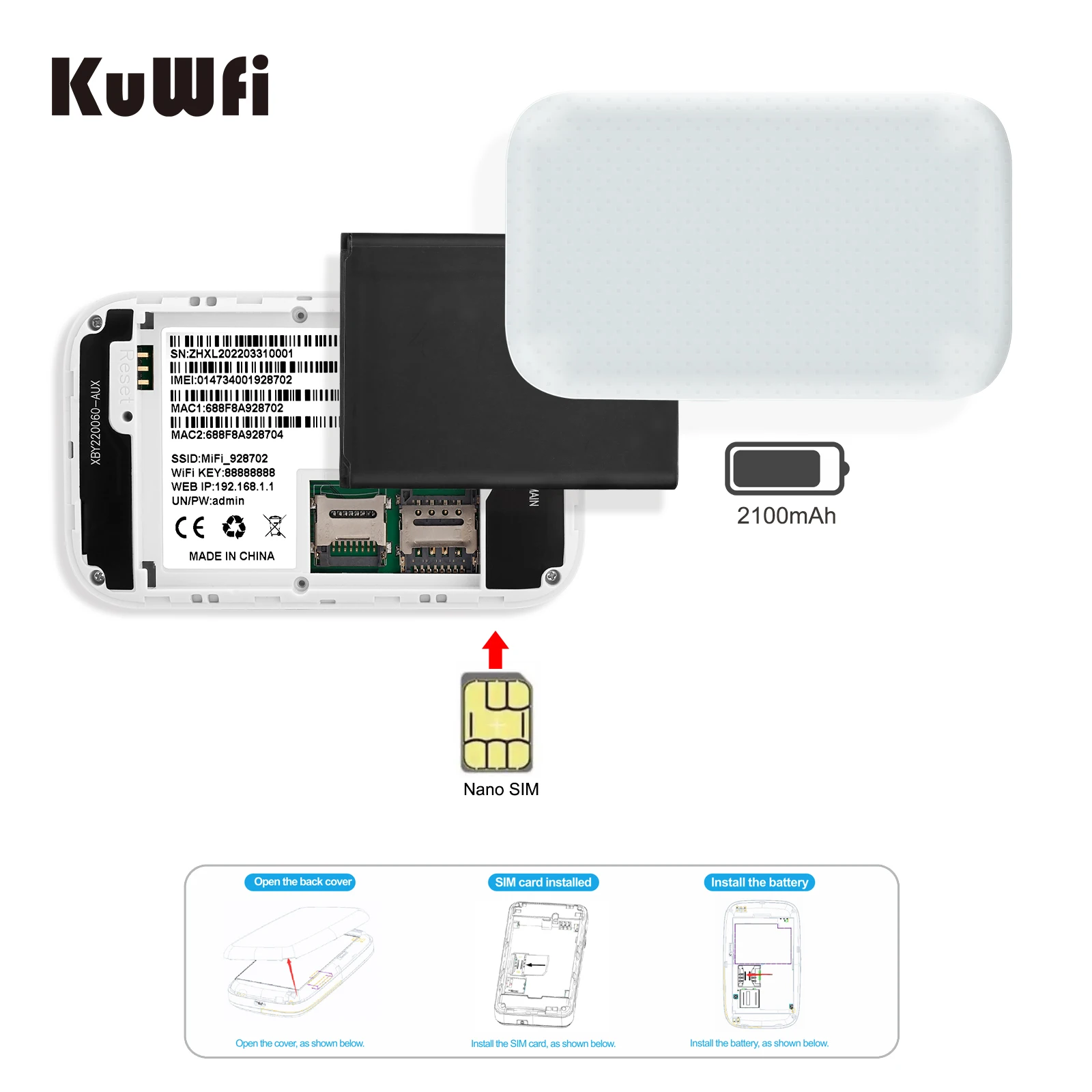 KuWFi routeur wifi routeur 4g nord vpn router 4a 4g router with sim card  slot modem