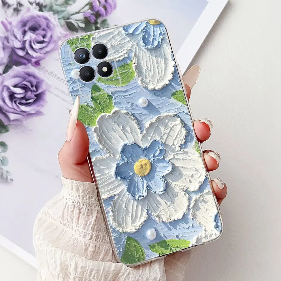 Luxury Butterfly and Love Flowers Clear Phone Case - Cool Painted Design