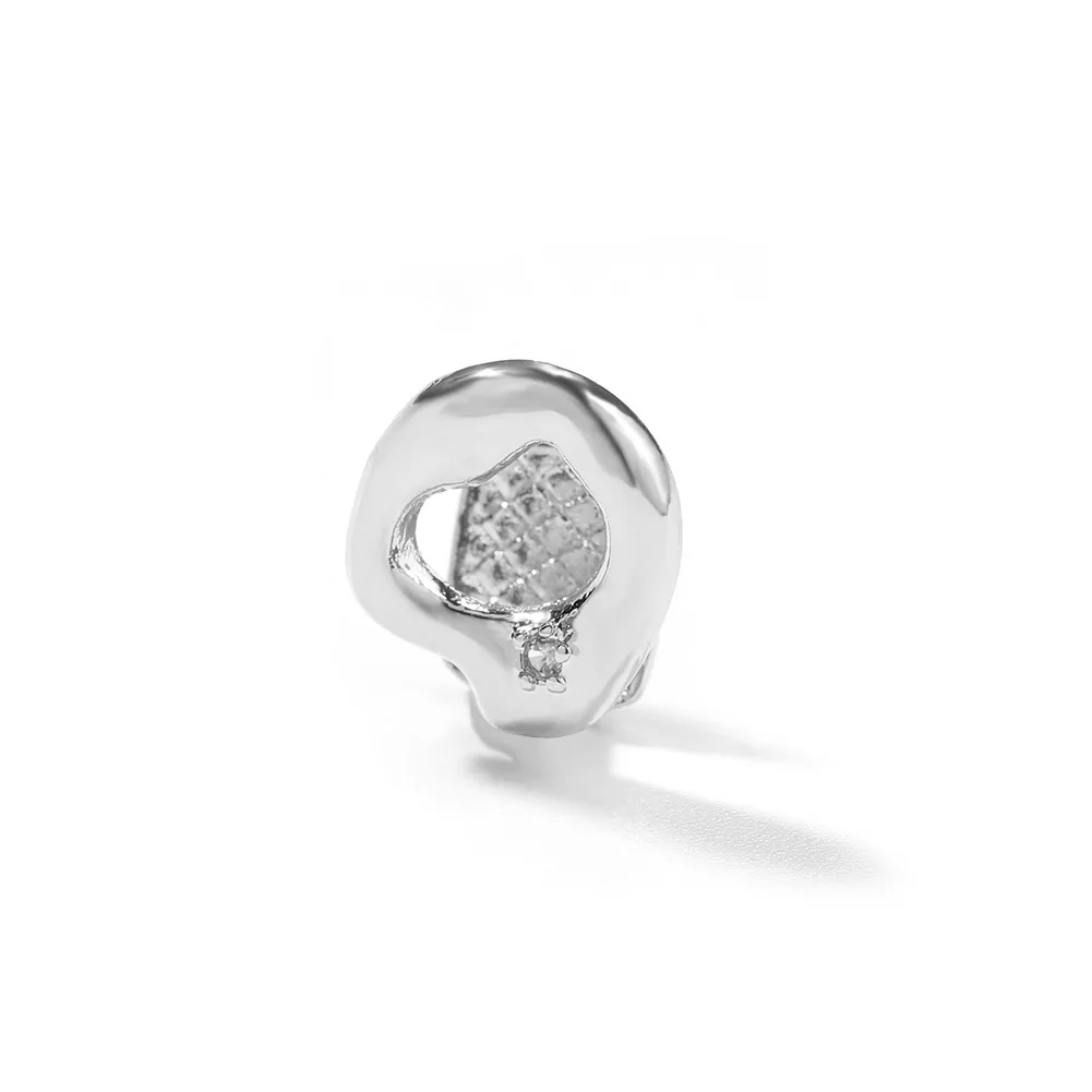 1 Pz Hollow Inside Iced Out Teeth Grillz Hip Hop Top Grills Bocca Dentale Punk Denti Caps Cosplay Party Tg101