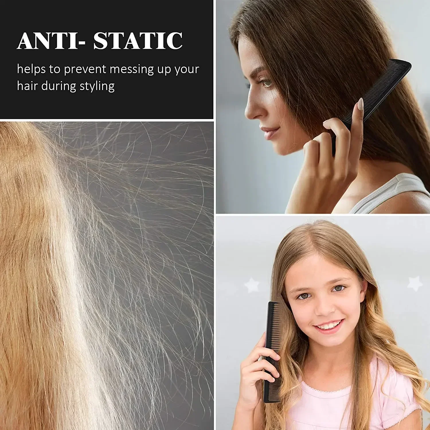 5 Pieces Barber Hairdressing Anti-static and heat-resistant hairdressing Tool comb Portable Styling for Men Wo men Accessories 3