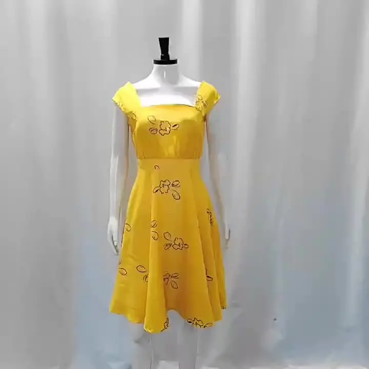 camilla yellow dress Neck Frill Short Dress