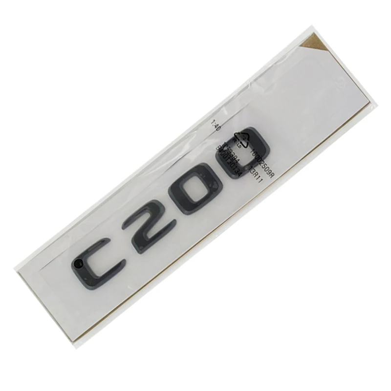 ABS 블랙 3D 크롬 자동차 로고 엠블럼 배지 C200 C300 스티커, 메르세데스 벤츠 C200 C300 W204 W205 W206