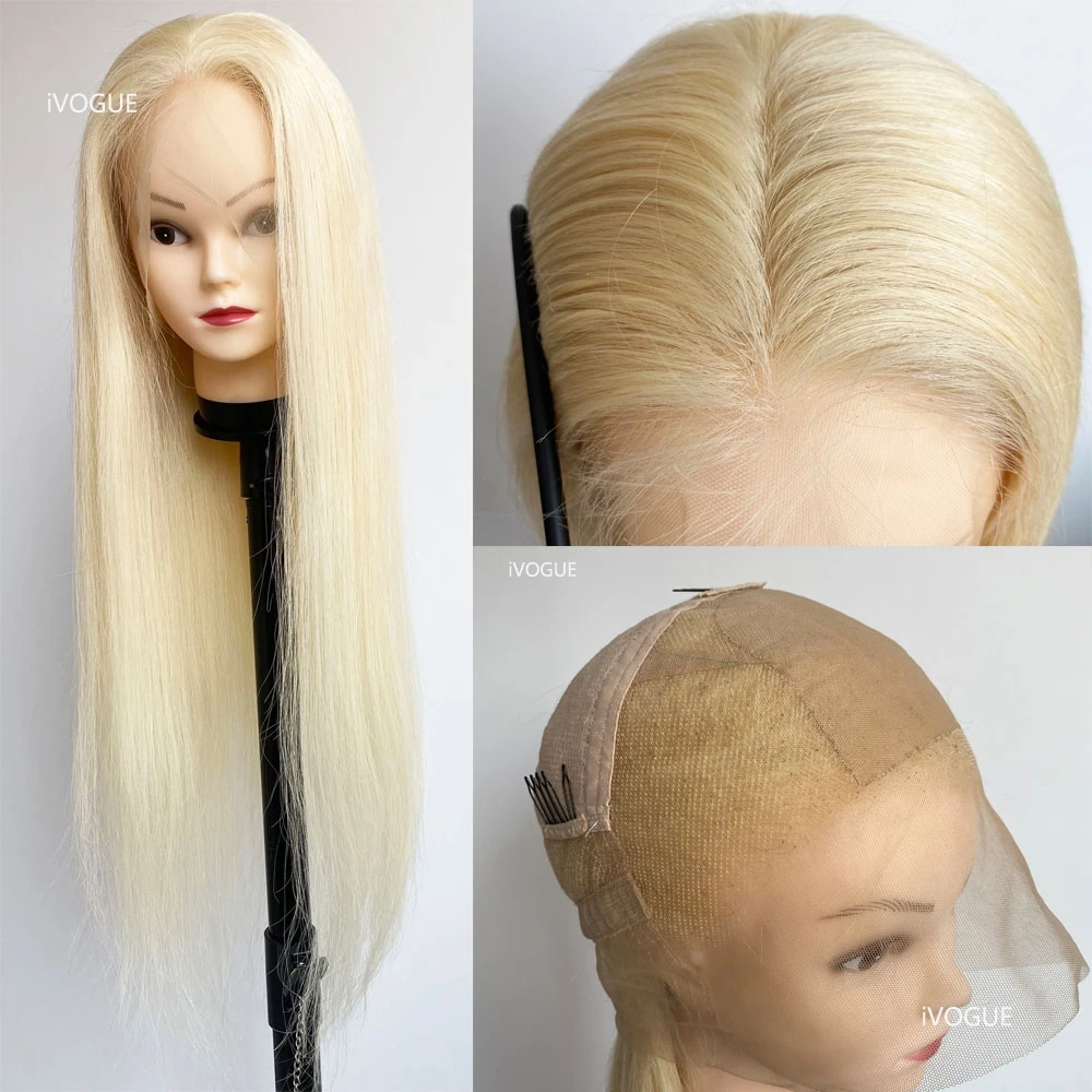 #613 Blonde Remy Human Hair Silk Top Full Lace Wigs Hand Tied Silk Base Transparent Lace Human Hair Women Wigs With Baby human hair wigs