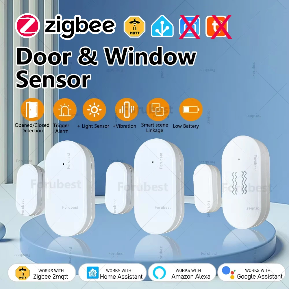 Zigbee Door Sensor Window Contact Open Close Detector Luminosity/Vibration Detection APP Control Alexa Google Home Z2M
