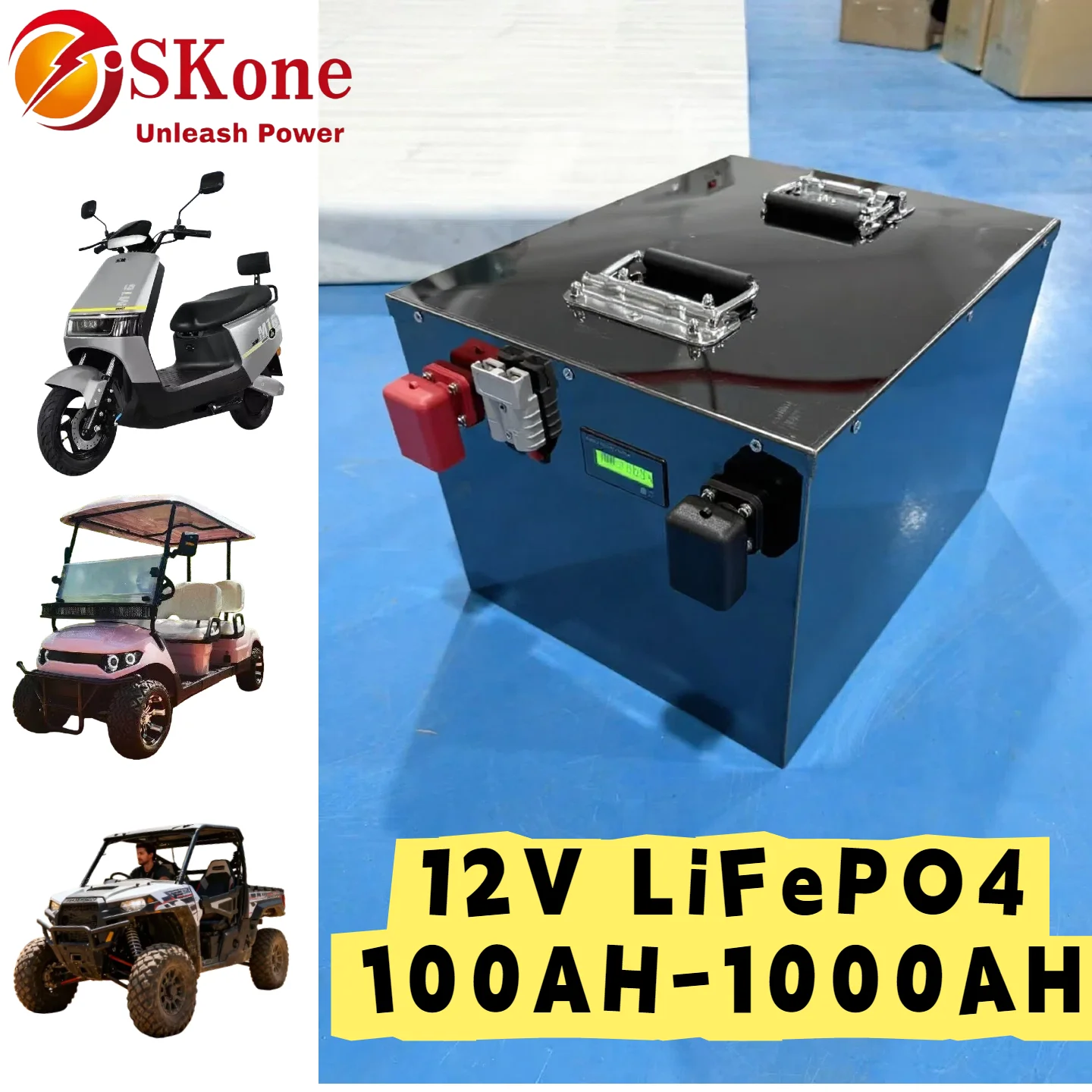 12V LiFePO4 Rechargeable Battery for Solar Backup and Portable Power Use