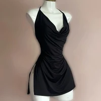 Sexy Lingerie Passion Temptation Suspender Nightdress Skirt Y2k Retro Street V Neck Slit Back Suspender Backless Evening Dress - Image 3