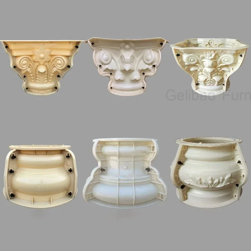 European Roman Column Head and Foot Mold Home Villa Garden Gate durable Mould Pedestal Flower Seat Gypsum Concrete Cement Mold Z