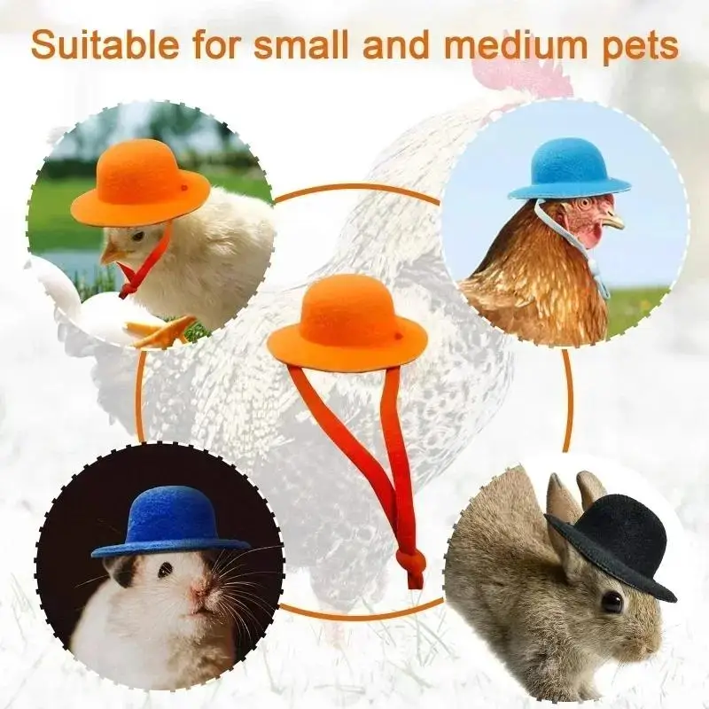 Hat For Hens Tiny Pets Chicken Household Pets Head Decor Chicken Hen Top Hat For Rooster Duck Parrot Hamster Poultry