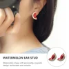 2 Pairs Earrings Girl Rhinestone Watermelon Lady Decor Jewelry Rhinestones 5