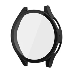 Premium Tempered Glass Protective Bumper Cover for Smartwatch - All-Around Protection (BLack)