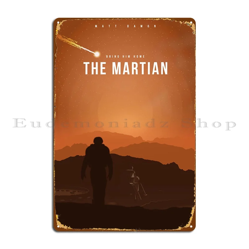 Martian Metal Plaque Character Cinema Kitchen Garage Wall Cave Tin Sign Poster