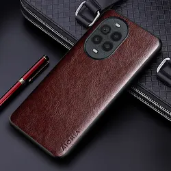 Luxury Leather Business Phone Case - Solid Color Soft & Hard Protective Cover for Nova 13i (Coffee)