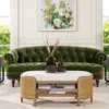 Nordic Modern Velvet Button Rivet Fabric Three Person Sofa Hotel Caf é Living Room Curved Furniture 3
