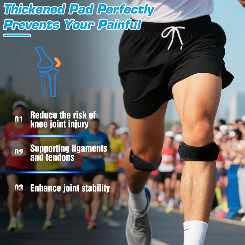 Adjustable Knee Pad Knee Pain Relief Patella Stabilizer Brace Support For Hiking Soccer Basketball Running Sport 1PCS