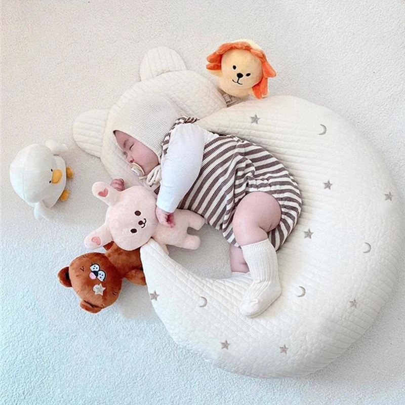 

56X65CM U-shaped Pillow Cotton Baby Soothing Pillows Moon Washable Infant Newborn Nursing Pillows Cover Badroom Decor Cushion