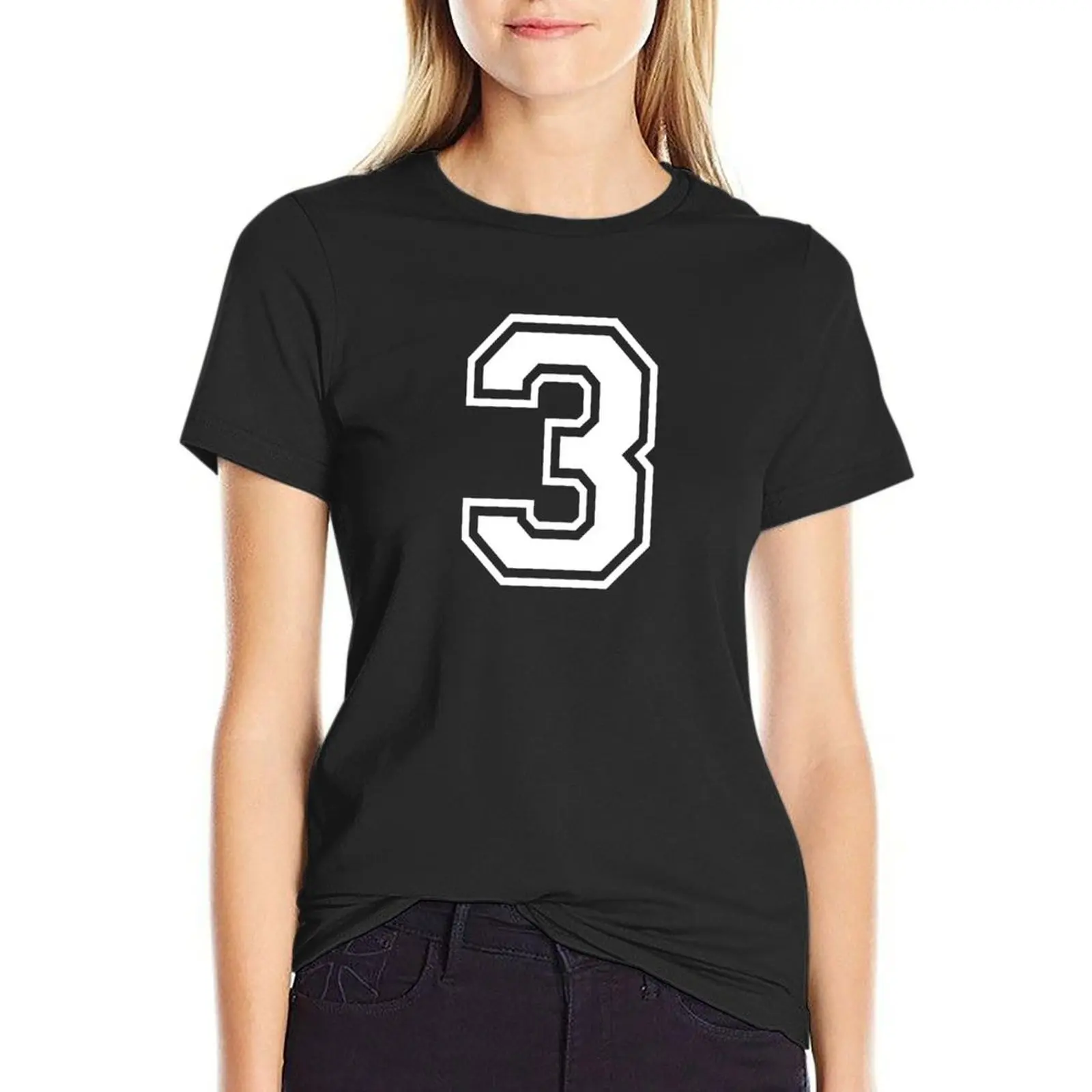 

Number 3 Three T-Shirt female summer tops korean fashion oversized t shirts for Women