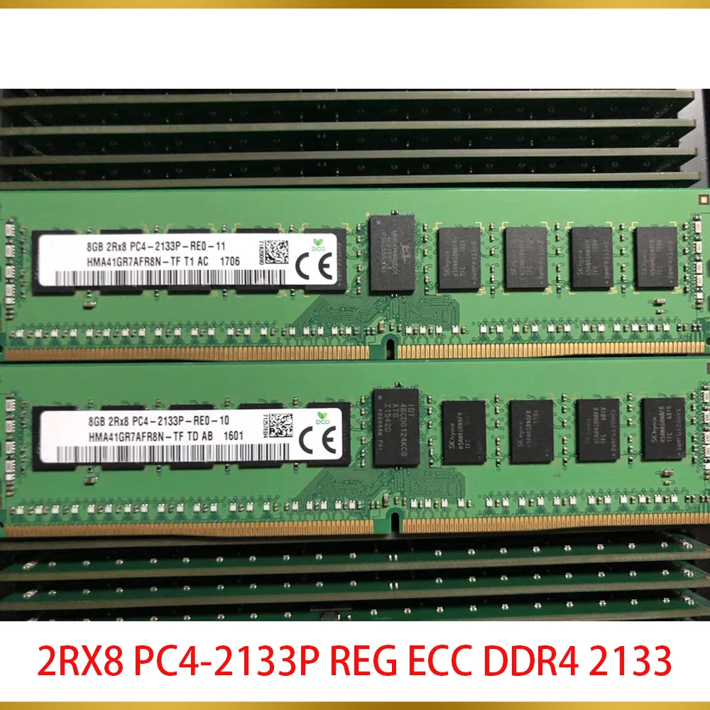 1 Pcs 8G 8GB RAM 2RX8 PC4 2133P REG ECC DDR4 2133 RECC RAM For SK