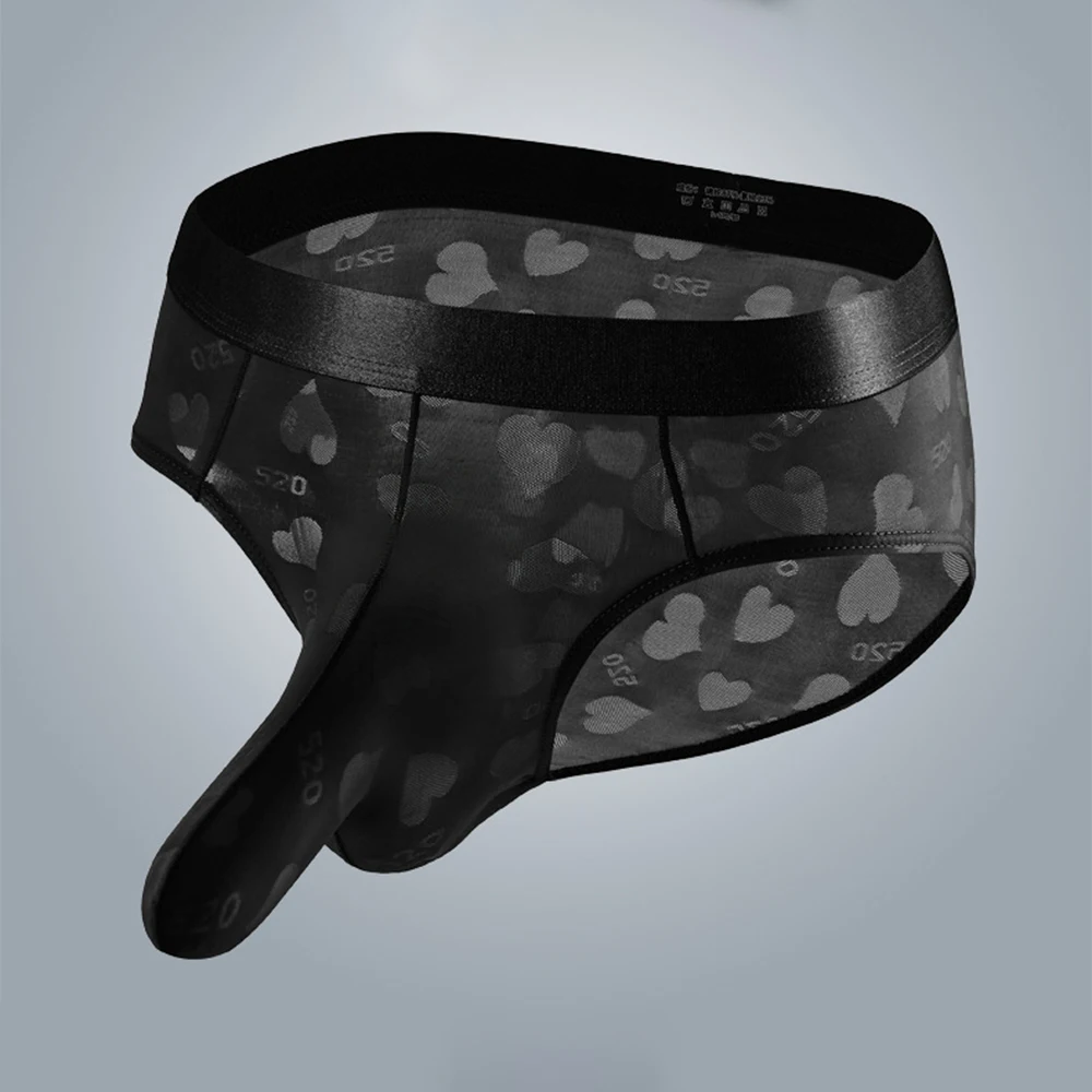 

Men\\'S Panties Men's Sexy Love Jacquard Elephant Trunk Briefs in Multiple Colors with Breathable Mesh and Nylon Fabric