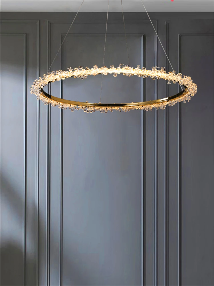 

Nordic светодиодный, хрустальные люстры для гостиной, лофт, Подвесная лампа, столовая, спальня, искусство, вилла, ресторан, комнатные украшения, освещение