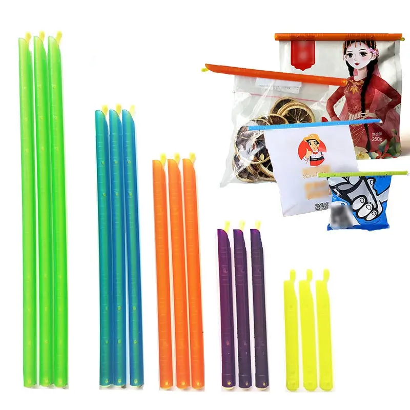 Bag Clips 15Pcs Set Bag Clips Food Snack Bags Portable Sealing Container Fresh-Keeping Sealer Clamp Rod Storage Bag Moisture-proof Clip